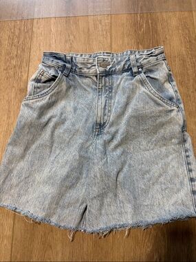 H&M Light Blue High-Waist Denim Shorts